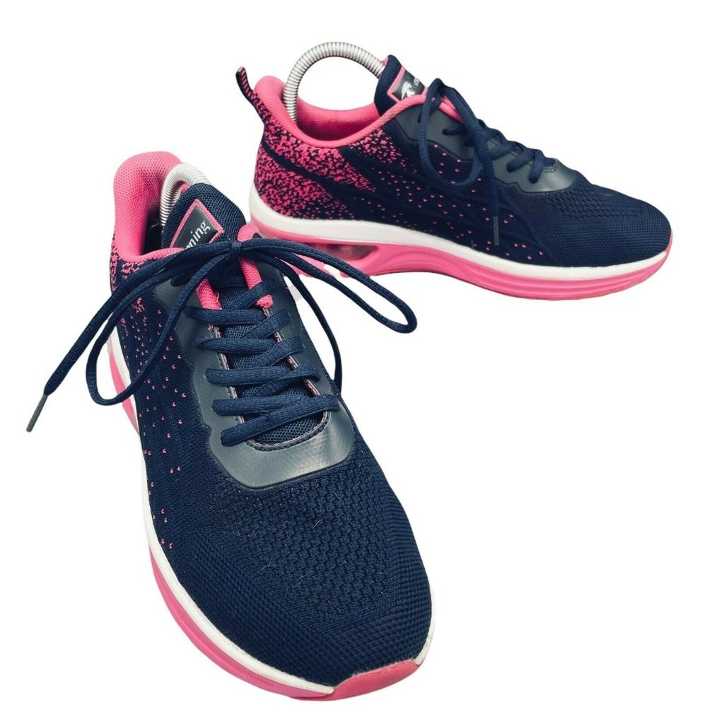 Gannou Air Athletic Running Sneaker Shoes Pink Blue Sz 8.5 Women Lace Up Comfort